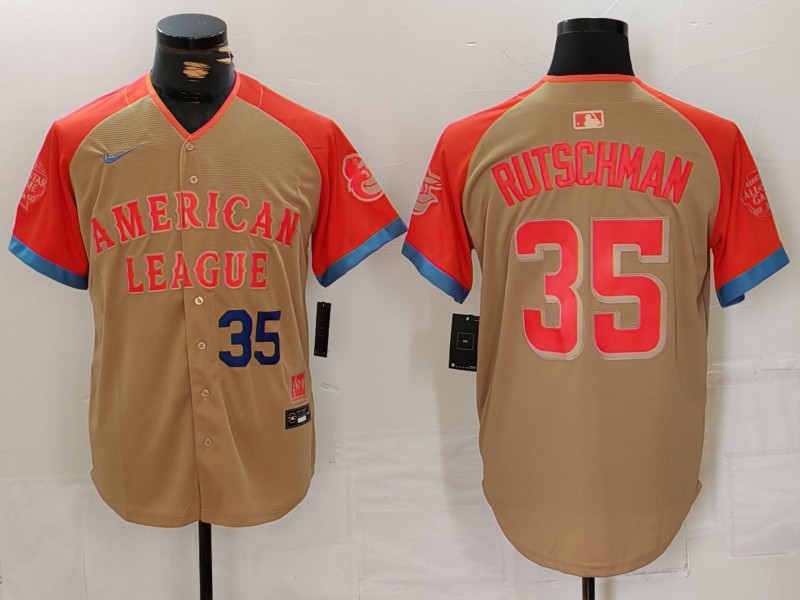 Men Baltimore Orioles #35 Rutschman Orange All star 2024 Nike MLB Jersey style 3->baltimore orioles->MLB Jersey